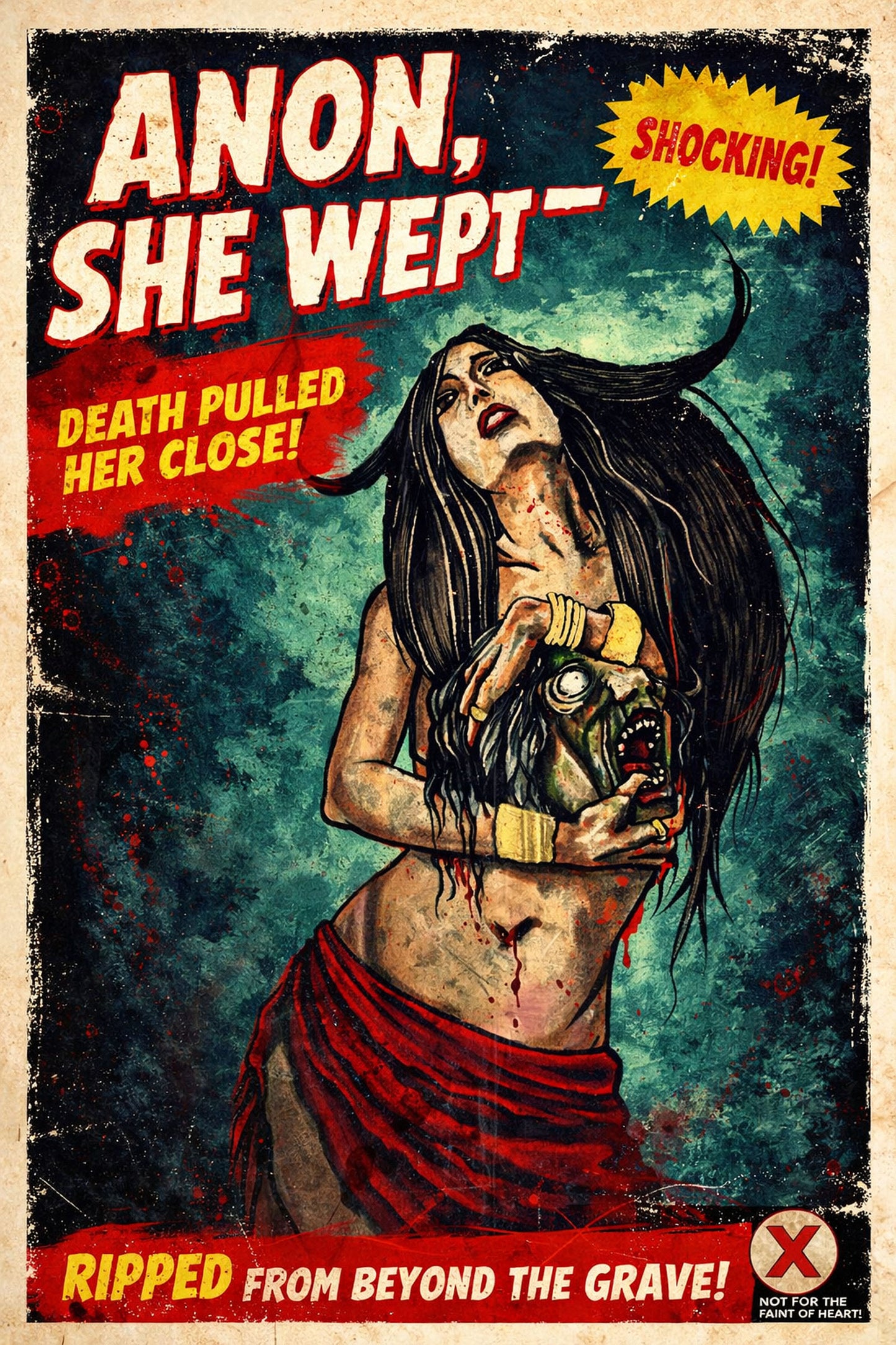 Anon, She Wept – Original Mixed Media Artwork on Vintage Pages