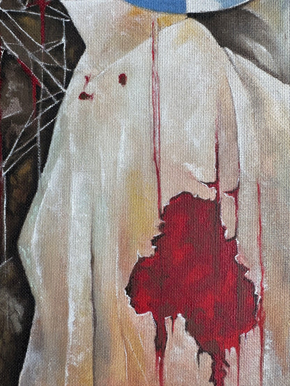 Dark emotional canvas artwork inspired by dreams memory and psychological fragmentation