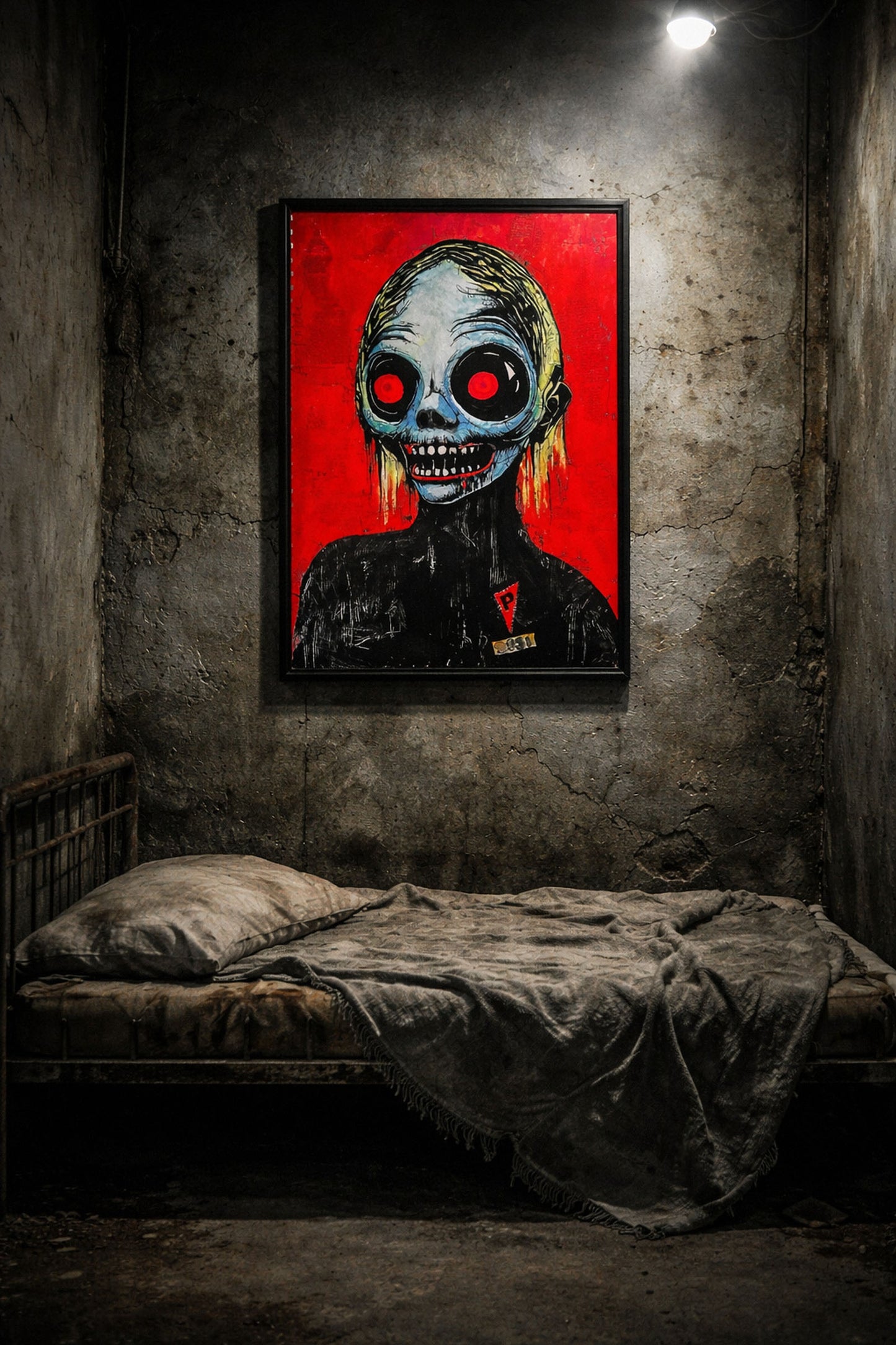contemporary mixed media artwork exploring human suffering